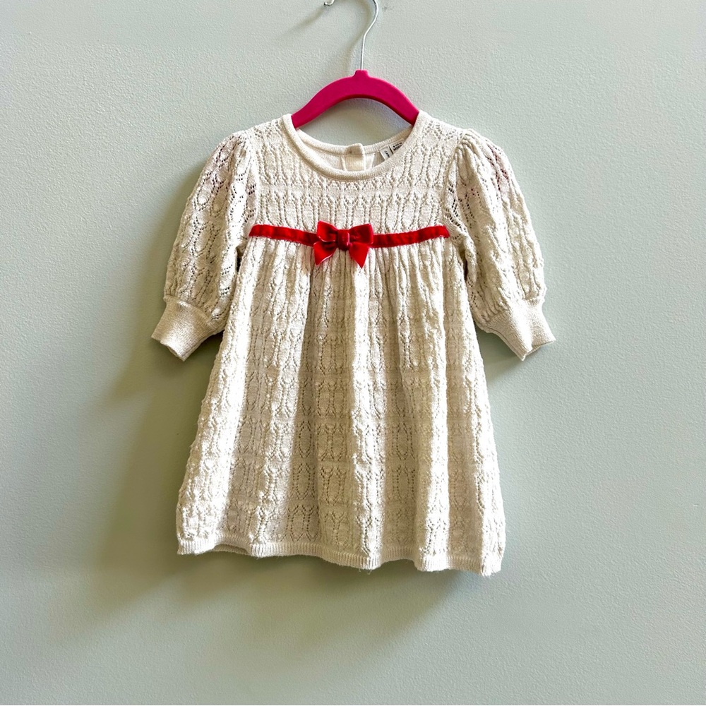 Janie And Jack Baby Shimmer Sweater Dress, Size 6-12 Months